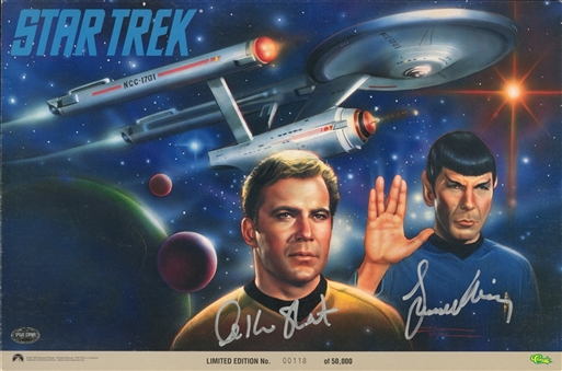 Leonard Nimoy and William Shatner Dual Signed 16x20 Star Trek Poster (PSA/DNA)